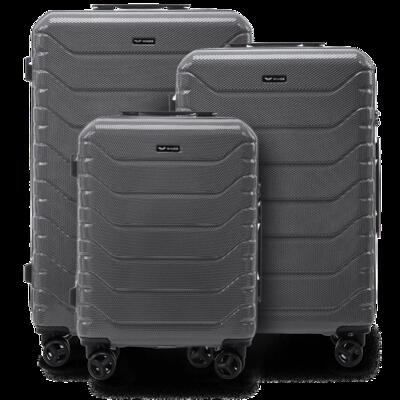Set van 3 koffers wings crake polycarbon 100% donkergrijs s/m/l