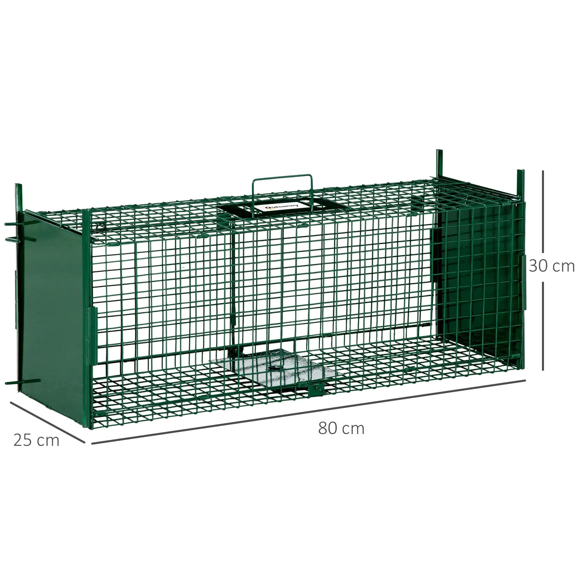 Trampa para Animales Outsunny 80x25x30 cm Verde 3/5