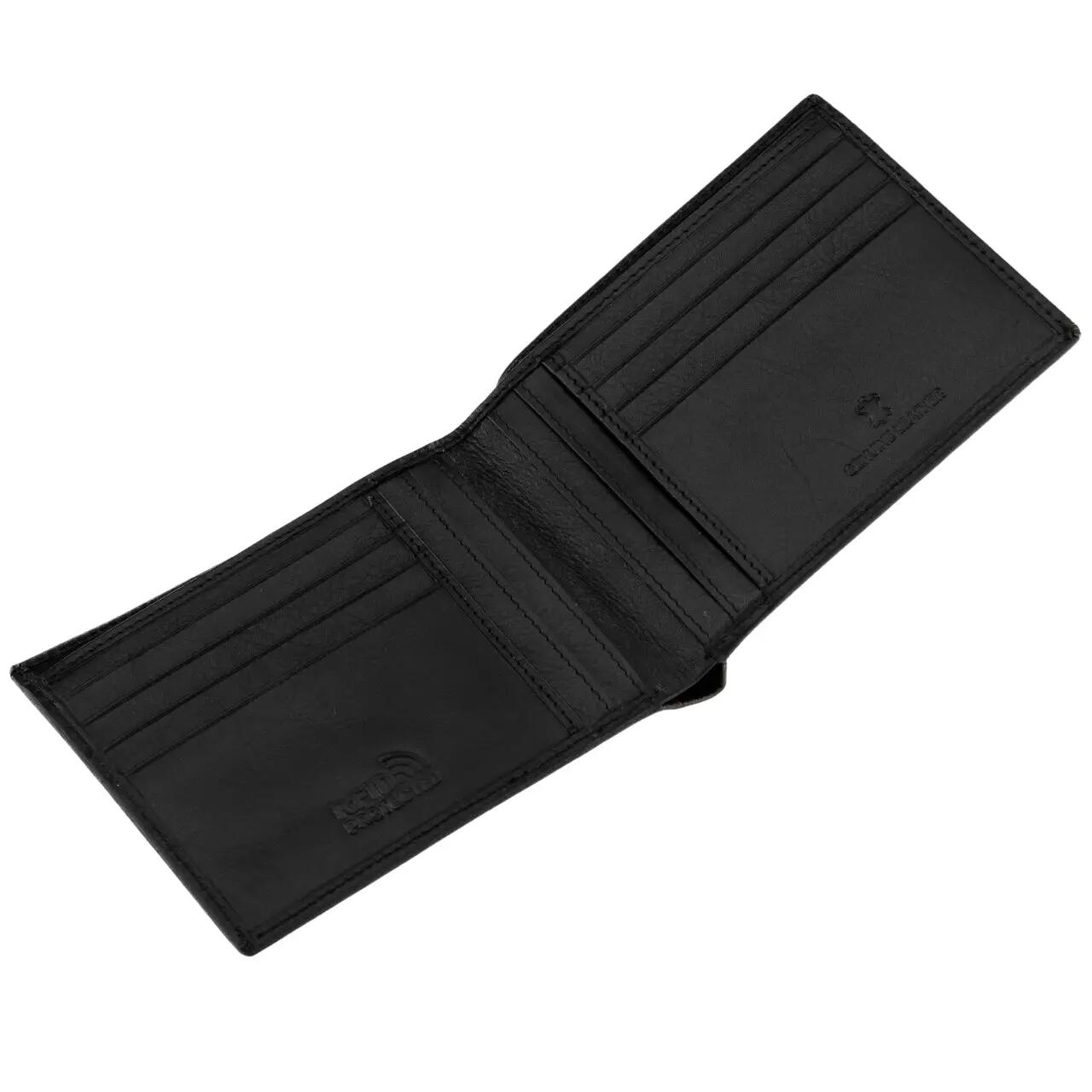 Portefeuille noir pour homme WINGS en cuir bovin naturel 2/6