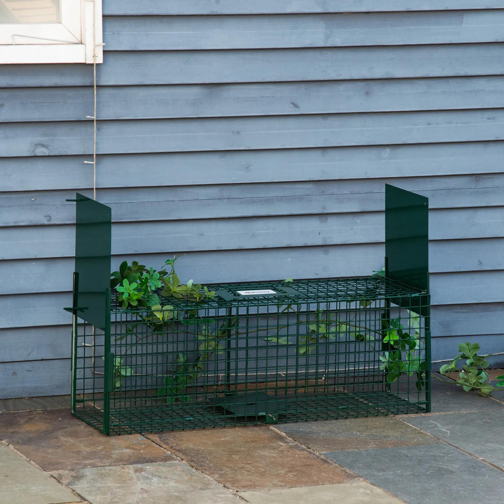 Trampa para Animales Outsunny 80x25x30 cm Verde 2/5