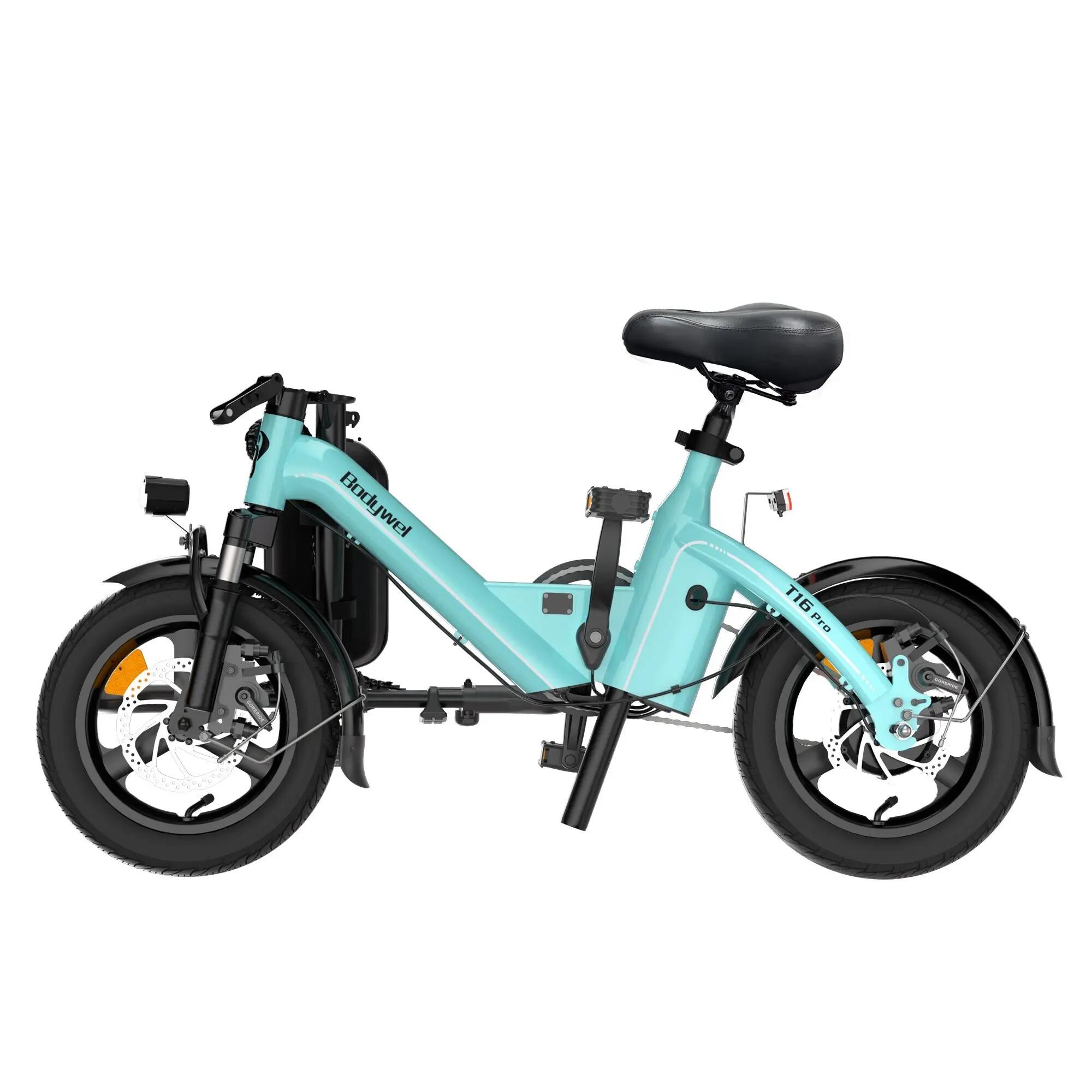 Bicicleta Elétrica Dobrável T16 Pro 14" 36V 7.8Ah 50km APP Mini E-Bike 3/6