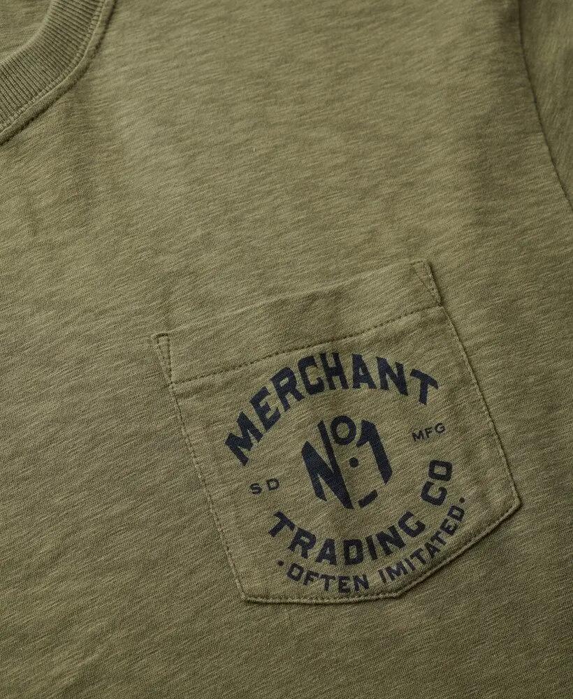 superdry T-shirt Merchant Graphic 100% algodão – Dusty Olive Green 5/5
