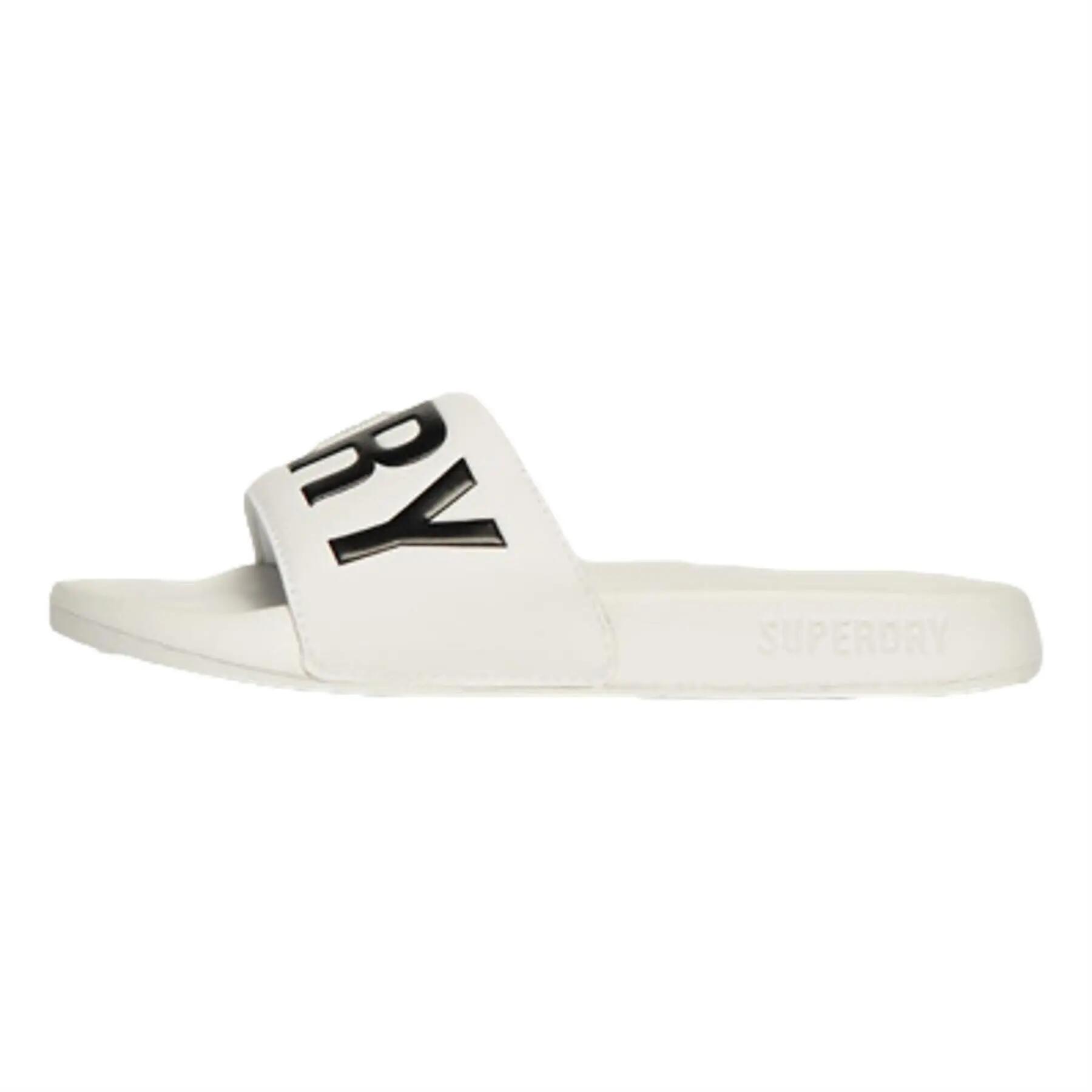 superdry Code Core Pool Sliders - Dames slippers met gevoerde band – OPTIC/BLACK 2/7