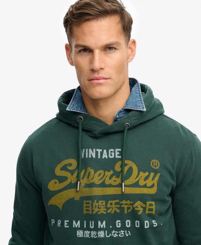 superdry Hoodie Vintage Logo Duo Classic 100% algodão – relaxed fit 4/5