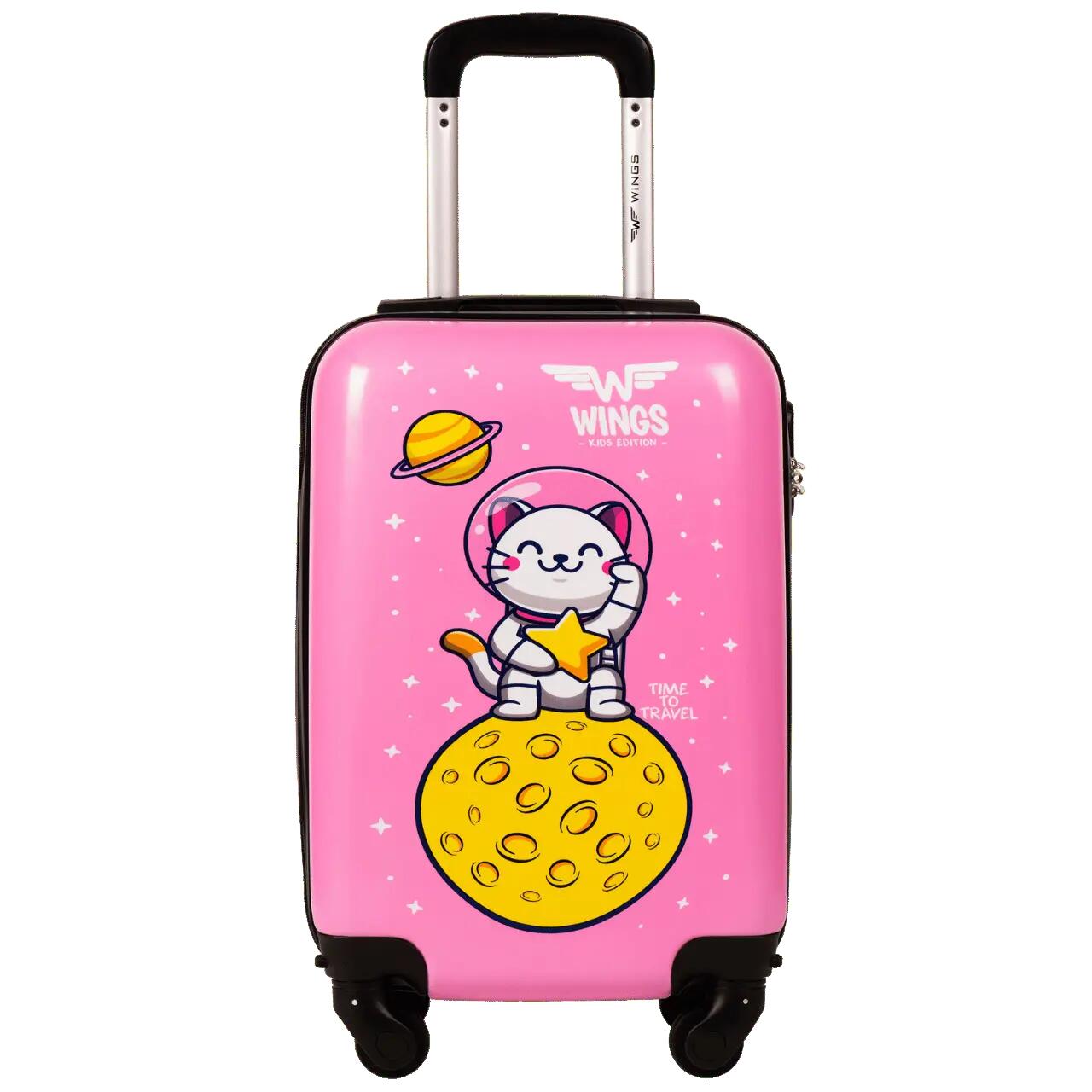 VALISE CABINE RIGIDE POUR ENFANTS WINGS ROSE ASTRONAUTE XS 18" 2/10