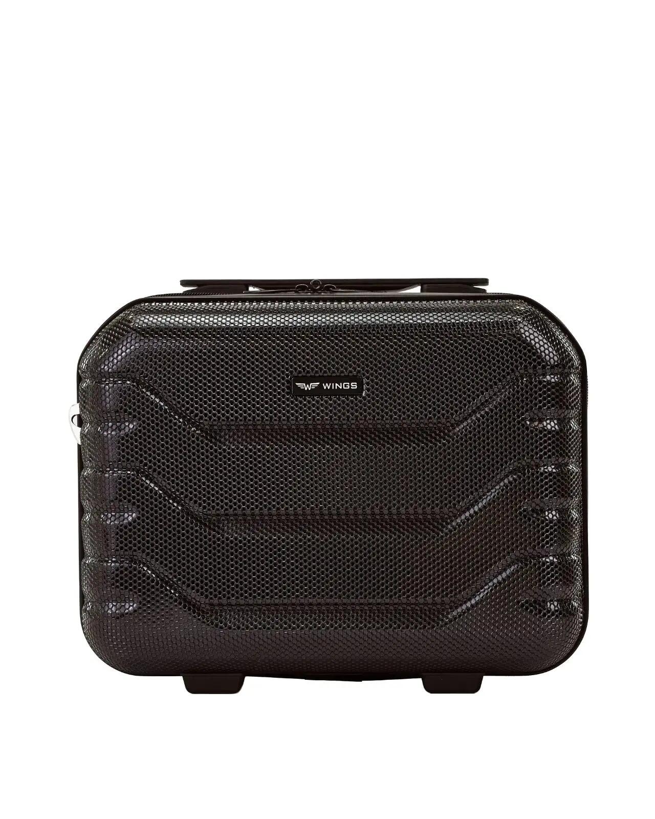WINGS CRAKE reiskoffer met toilettas 14" ZWART 4/10