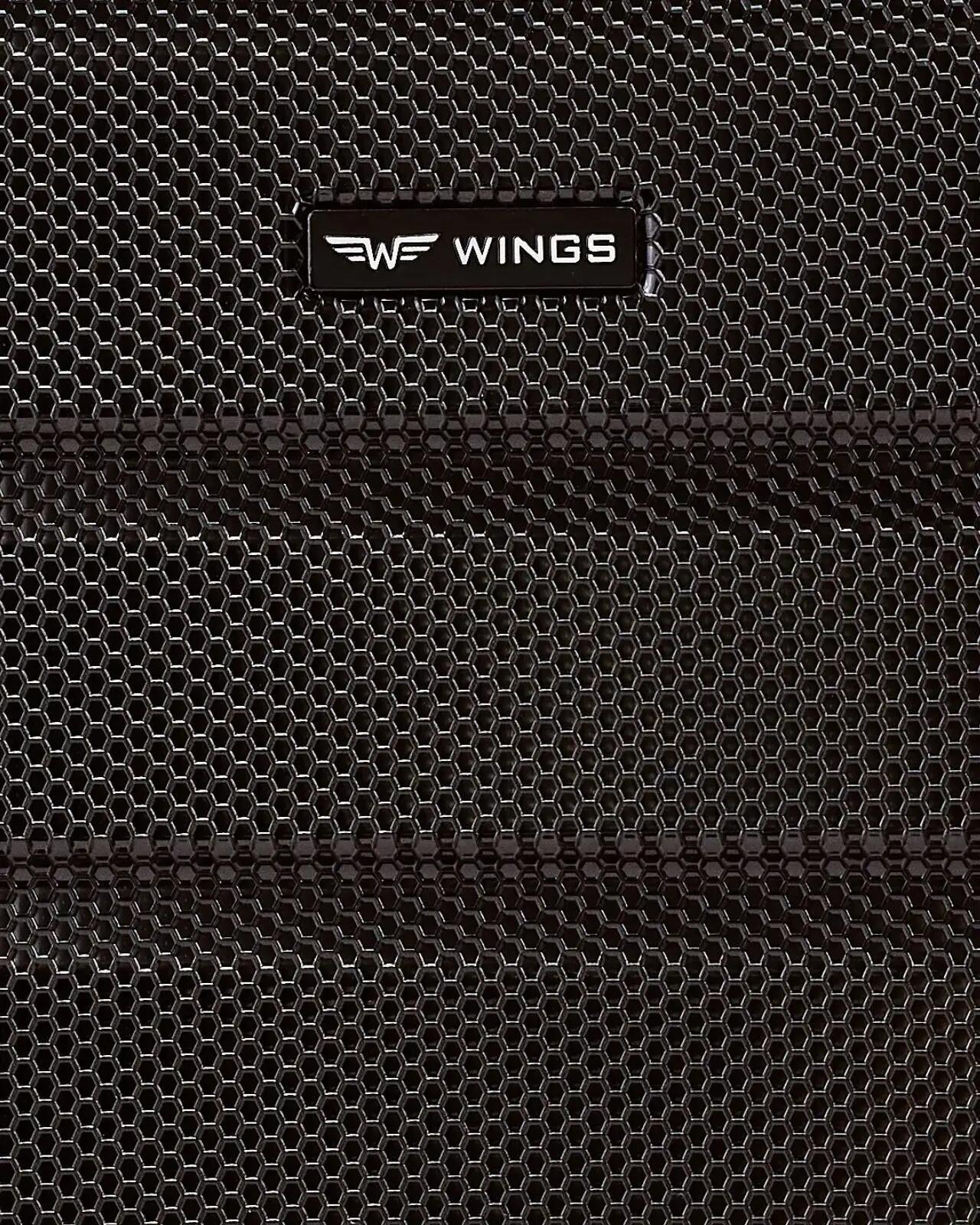 WINGS CRAKE reiskoffer met toilettas 14" ZWART 10/10