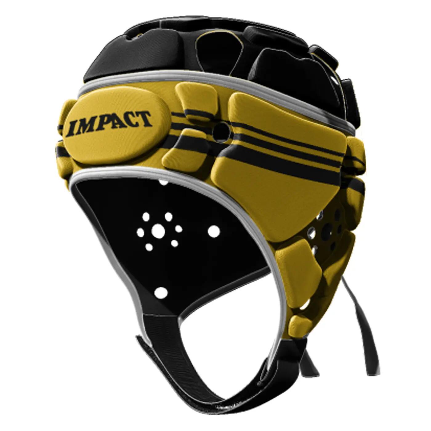 Casco da rugby Impact V2 Brumby giallo e nero 1/3