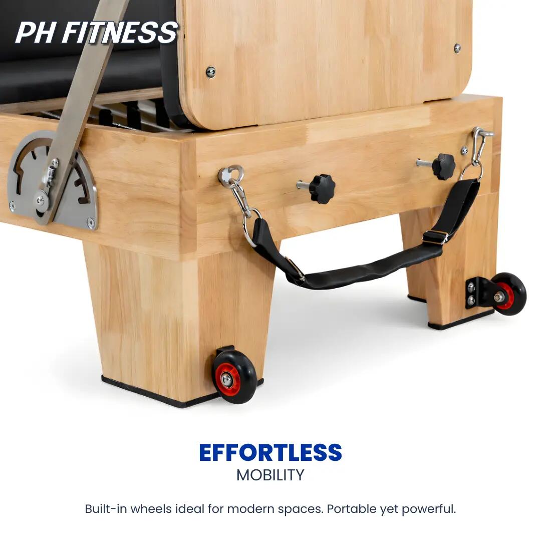 Reformer Pilates legno con Half Trapeze Tower | PH Fitness 7/9