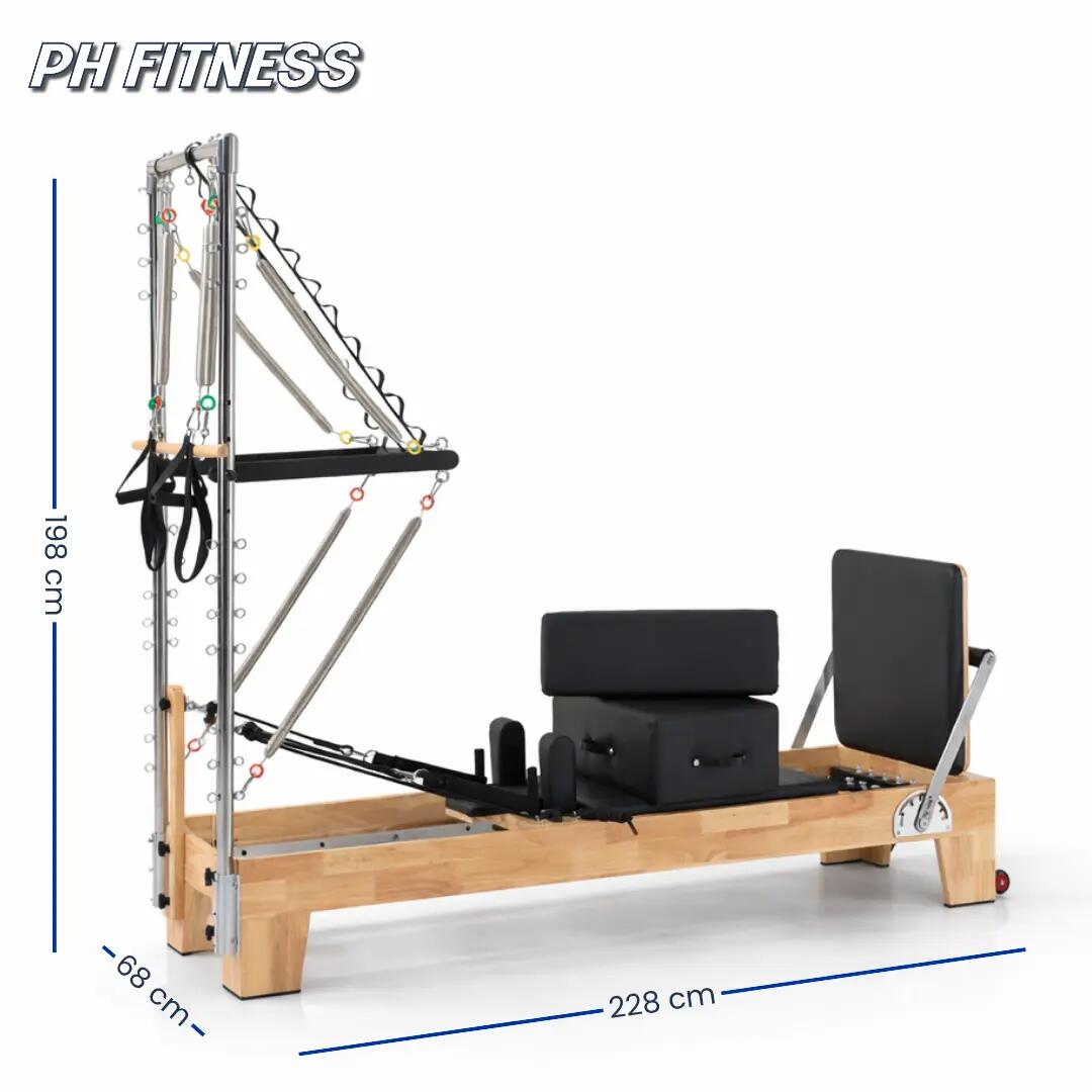 Reformer Pilates legno con Half Trapeze Tower | PH Fitness 4/9