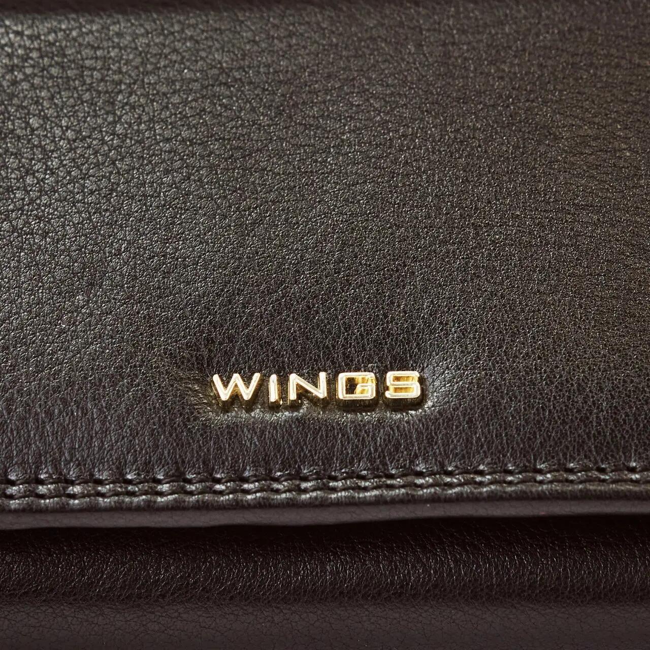Portefeuille femme en cuir WINGS avec protection RFID et intérieur spacieux NOIR 4/6