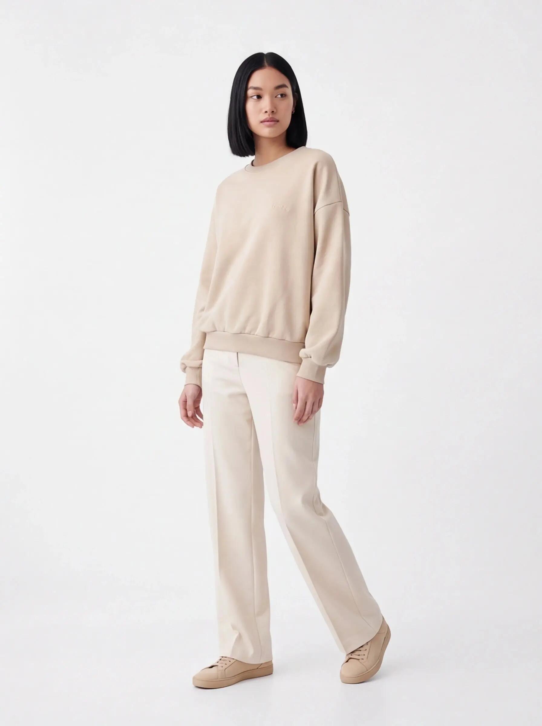 Dames oversized CREWNECK sweater UNLEASH WINGS BEIGE 2/4