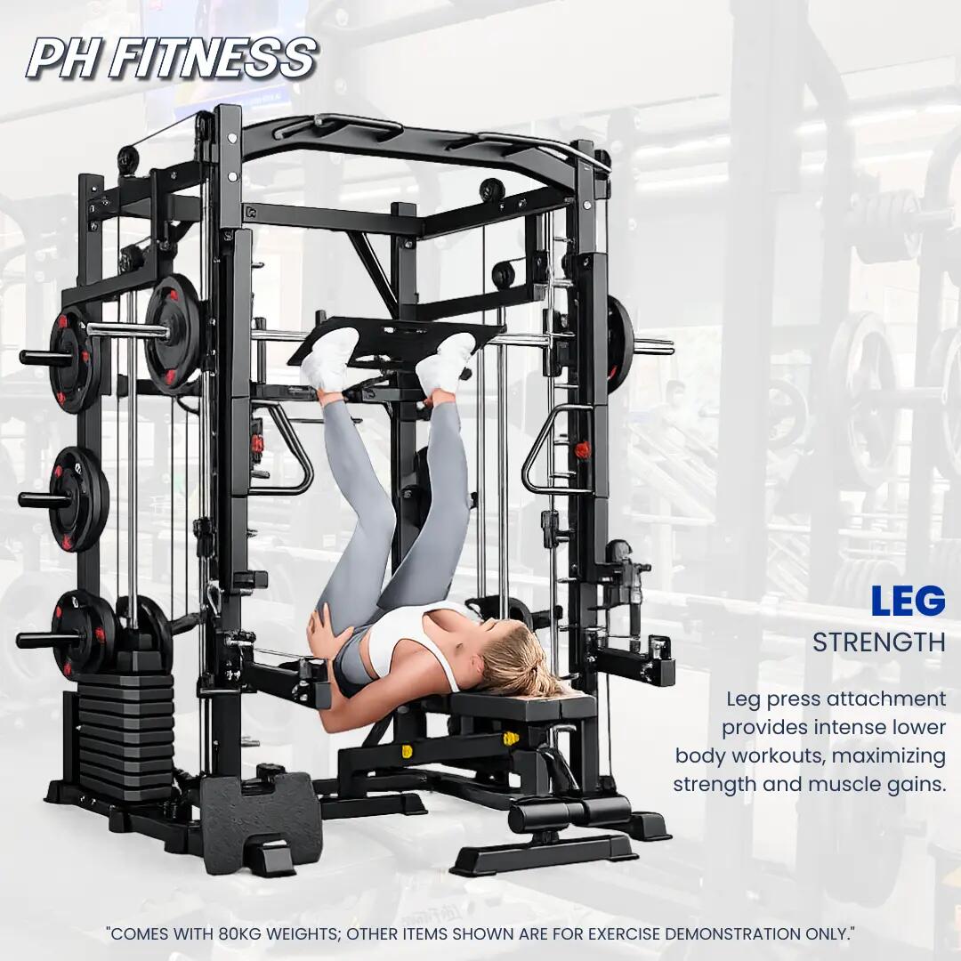 Power Rack Premium com máquina Smith e leg press – 160 kg 8/9
