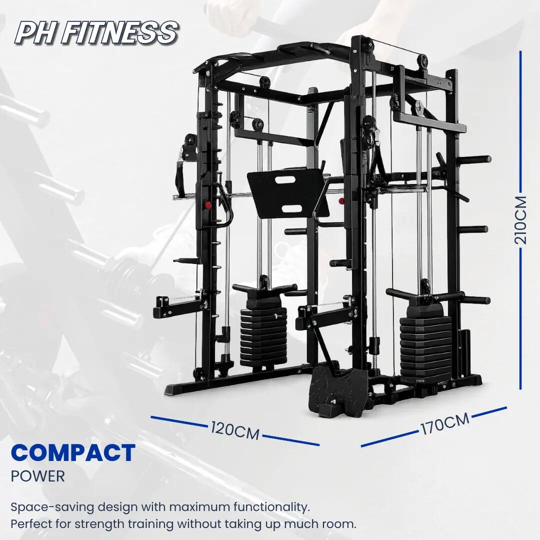 Power Rack Premium com máquina Smith e leg press – 160 kg 5/9