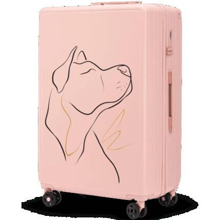 Grande valise Wings ABS+ 28" personnalisée BLEU PASTEL COQUELICOTS POPIERSIE