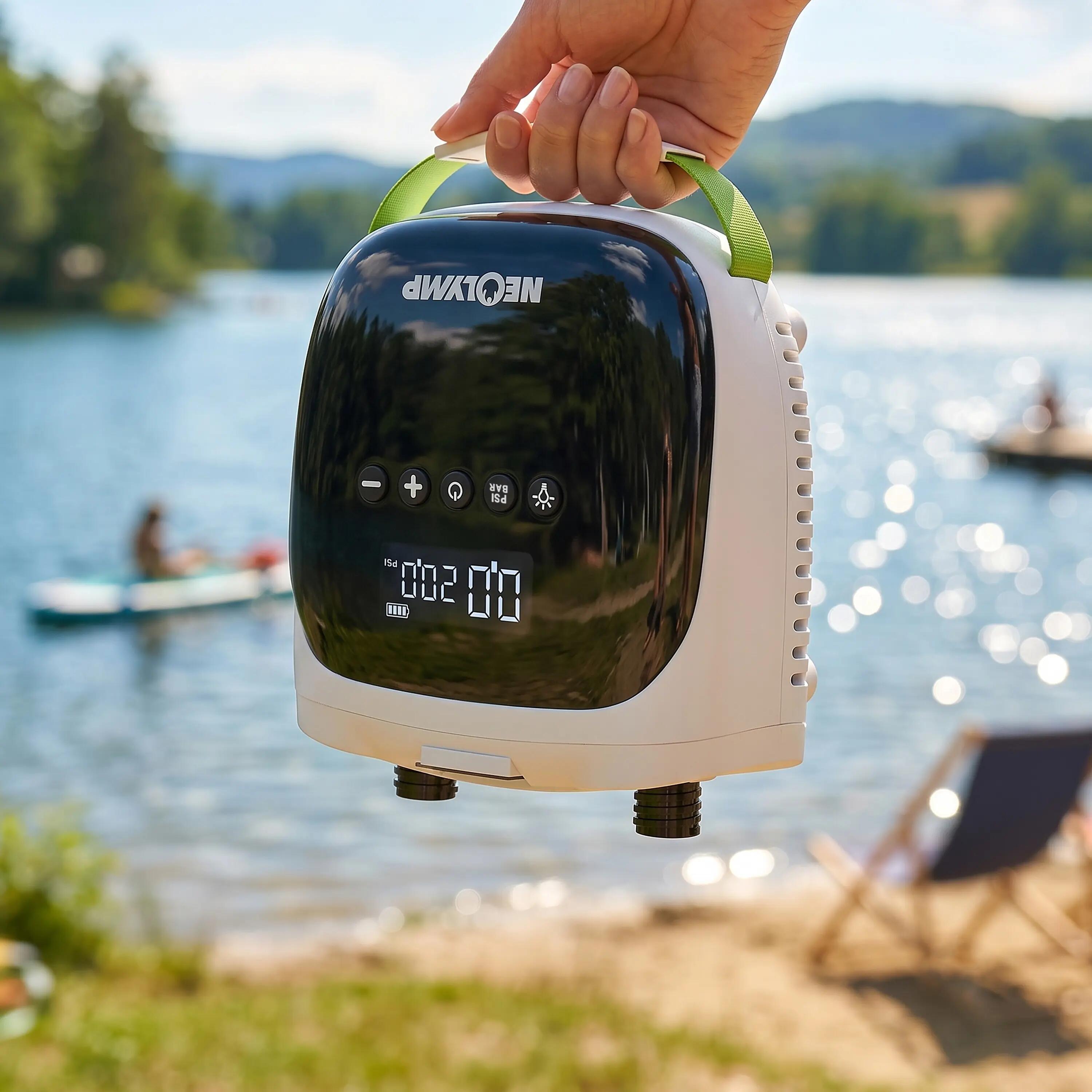 Pompa elettrica SUP con batteria e attacco 12V per tavole, kayak e tende 8/11