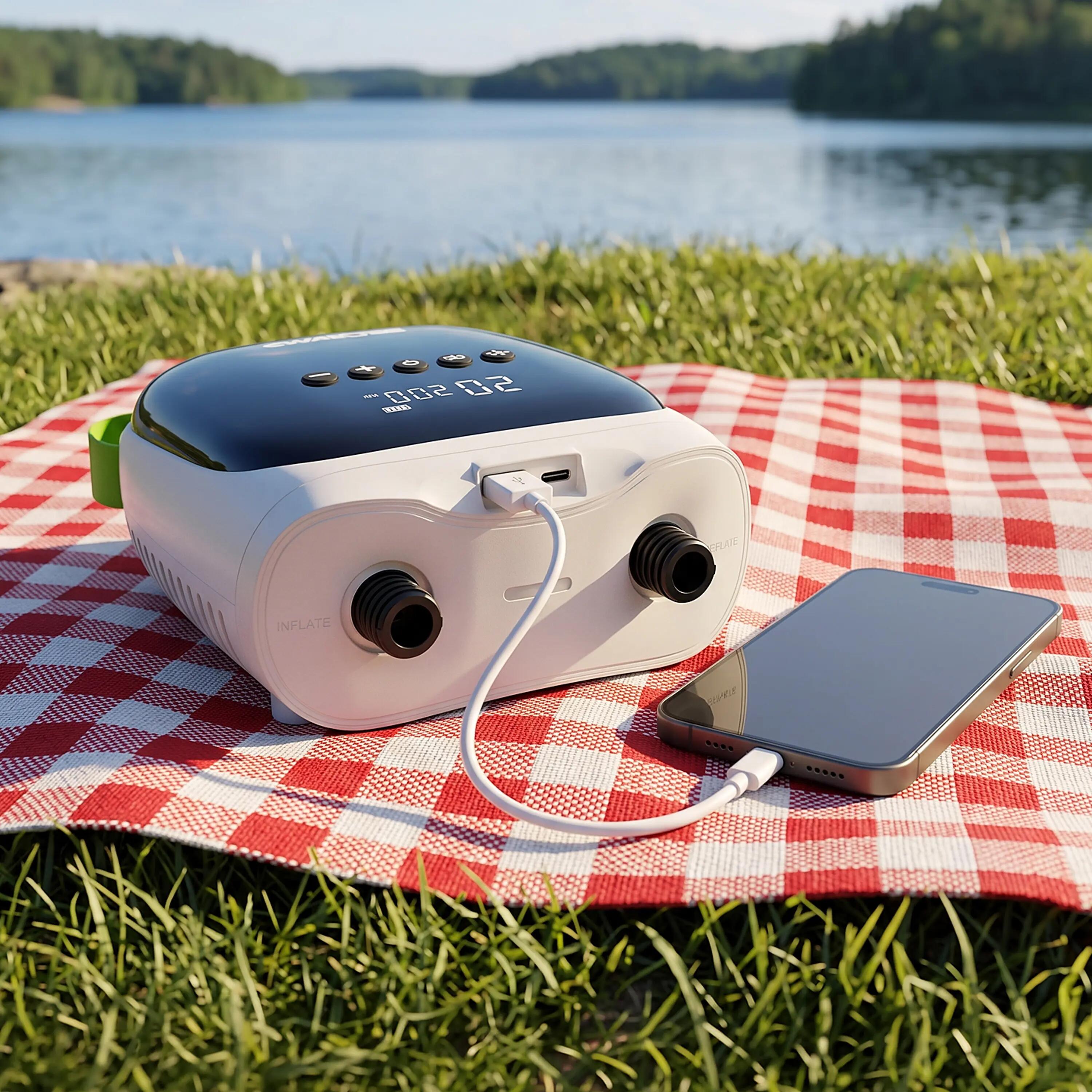 Pompa elettrica SUP con batteria e attacco 12V per tavole, kayak e tende 6/11