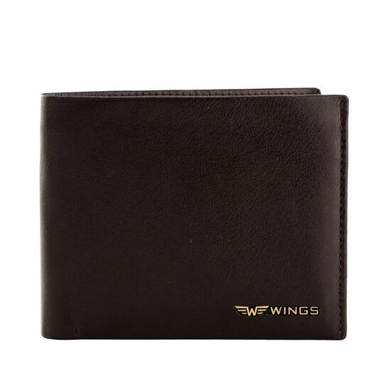 Męski portfel WINGS z naturalnej skóry bydlęcej Brown