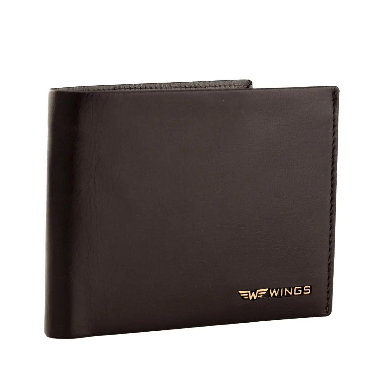 Portefeuille homme WINGS en cuir bovin naturel marron 5/7