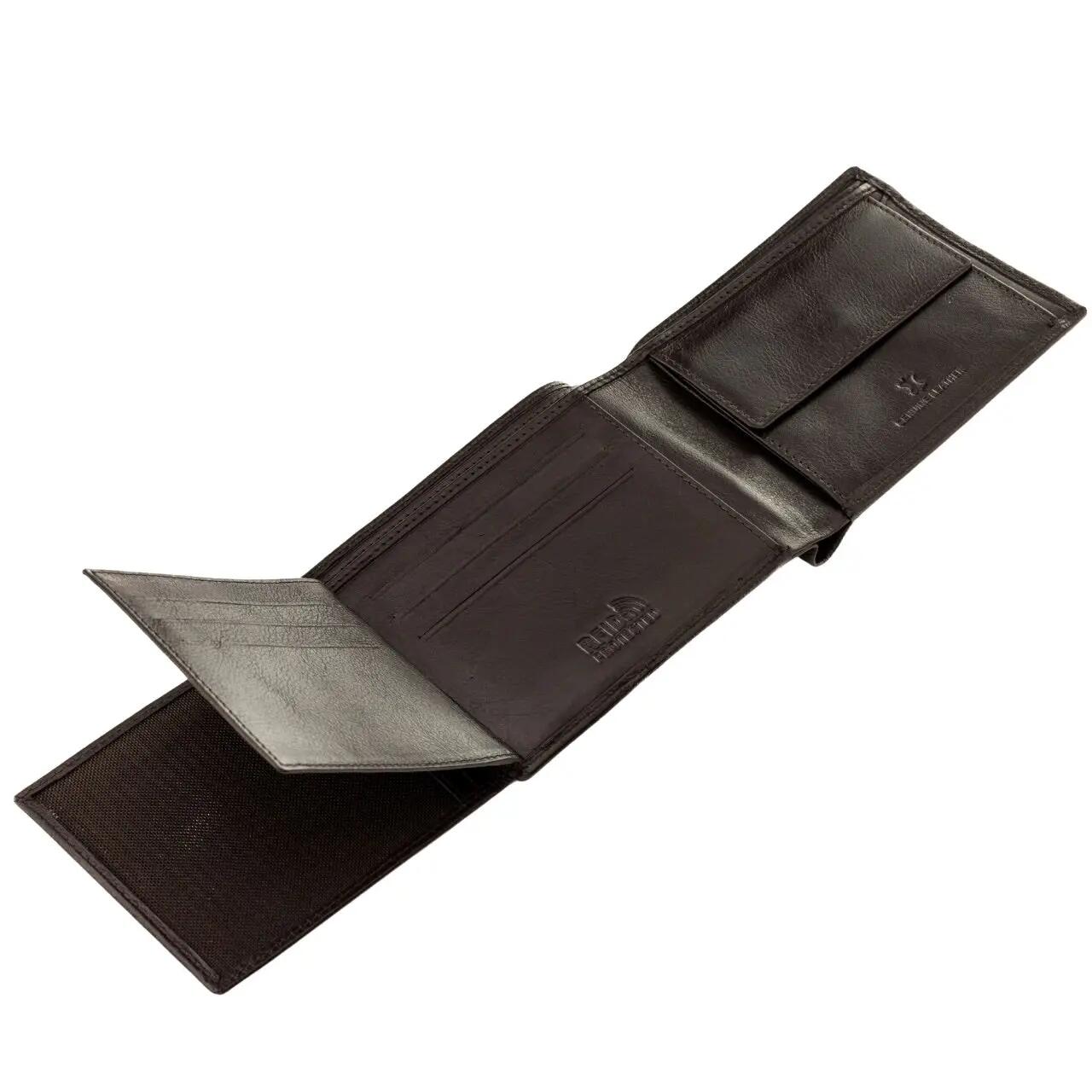 Portefeuille homme WINGS en cuir bovin naturel marron 3/7
