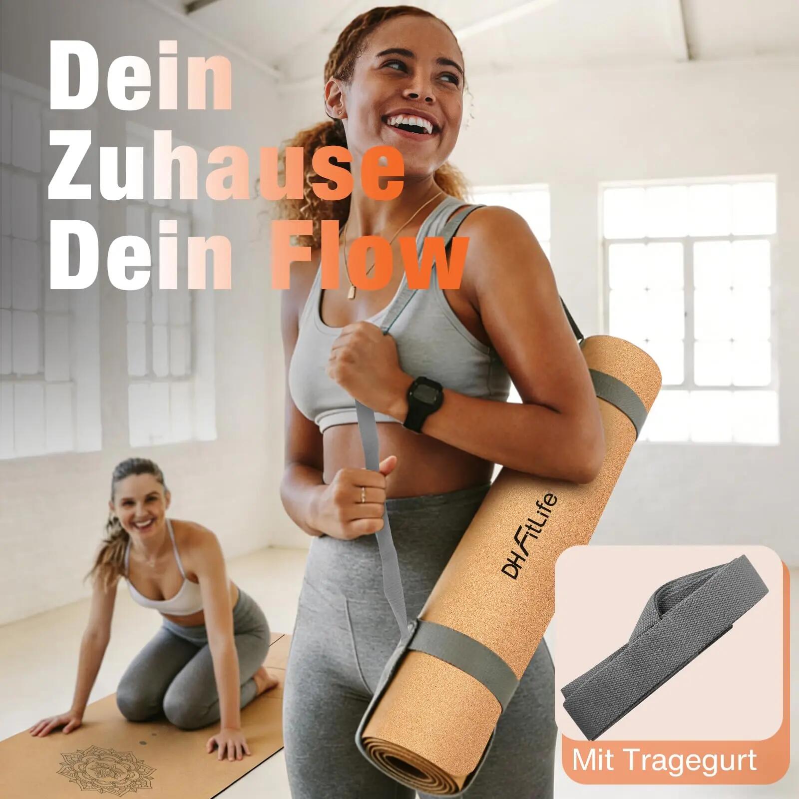 Yogamatte Kork 183 x 61 x 0,6 cm - Lotus Flow 7/7