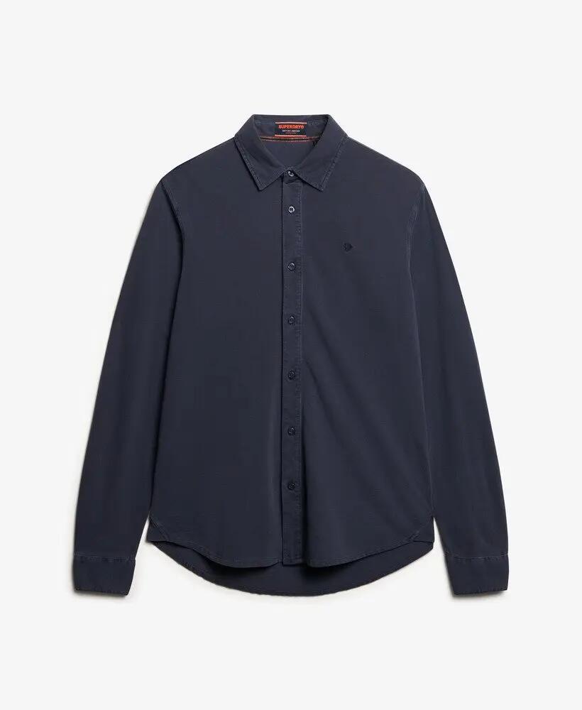 superdry Vintage Destroy Pique Ls Shirt — 100% cotone, Sailing Navy 5/5
