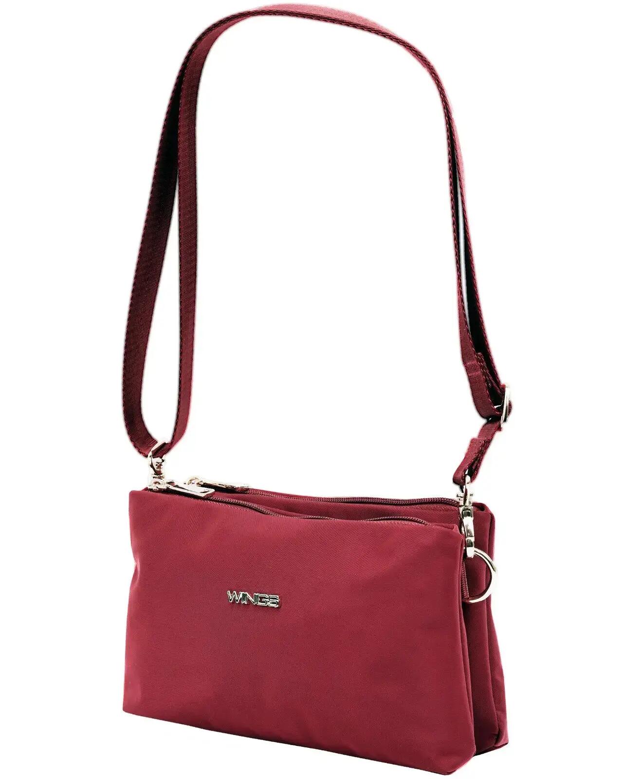 ROSELLA sporttas met make-upetui DARK RED 7/9