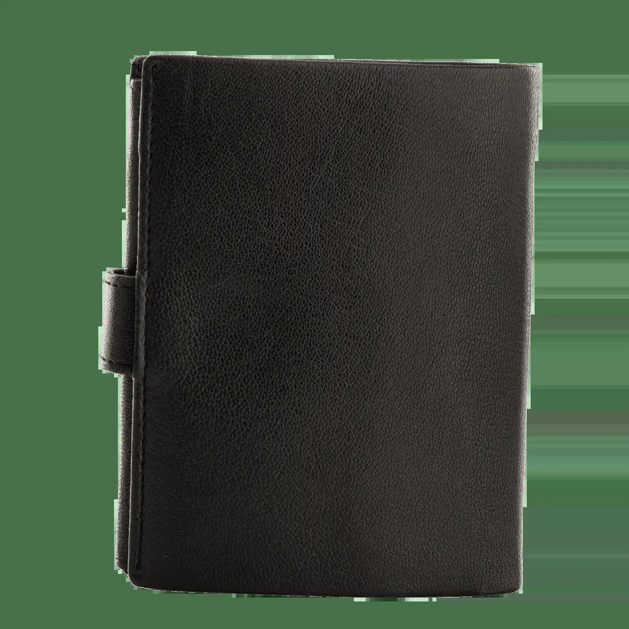WINGS Herenportemonnee van natuurlijk geitenleer met ritssluiting Zwart 5/7