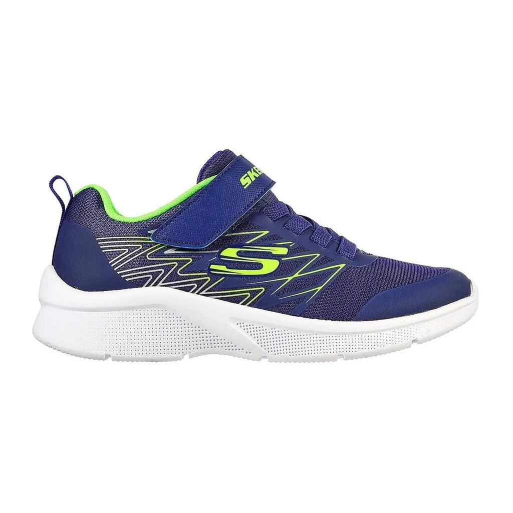 Boys Microspec Advance Trainers (Navy/Lime)