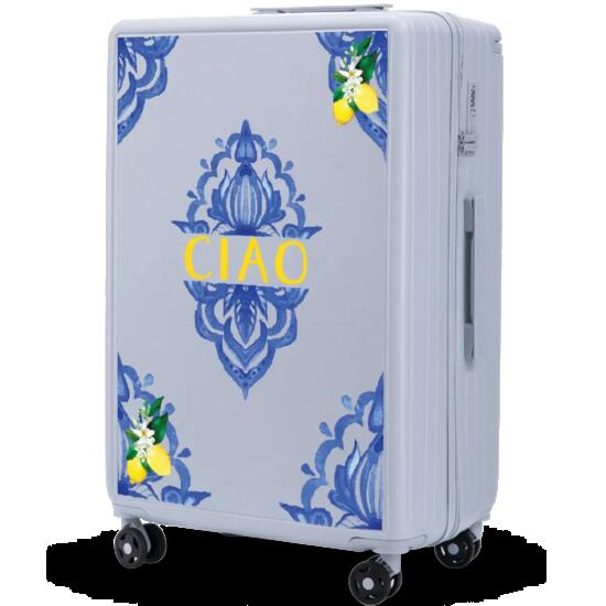 Grande valise Wings ABS+ 28" personnalisée BLEU PASTEL CIAO