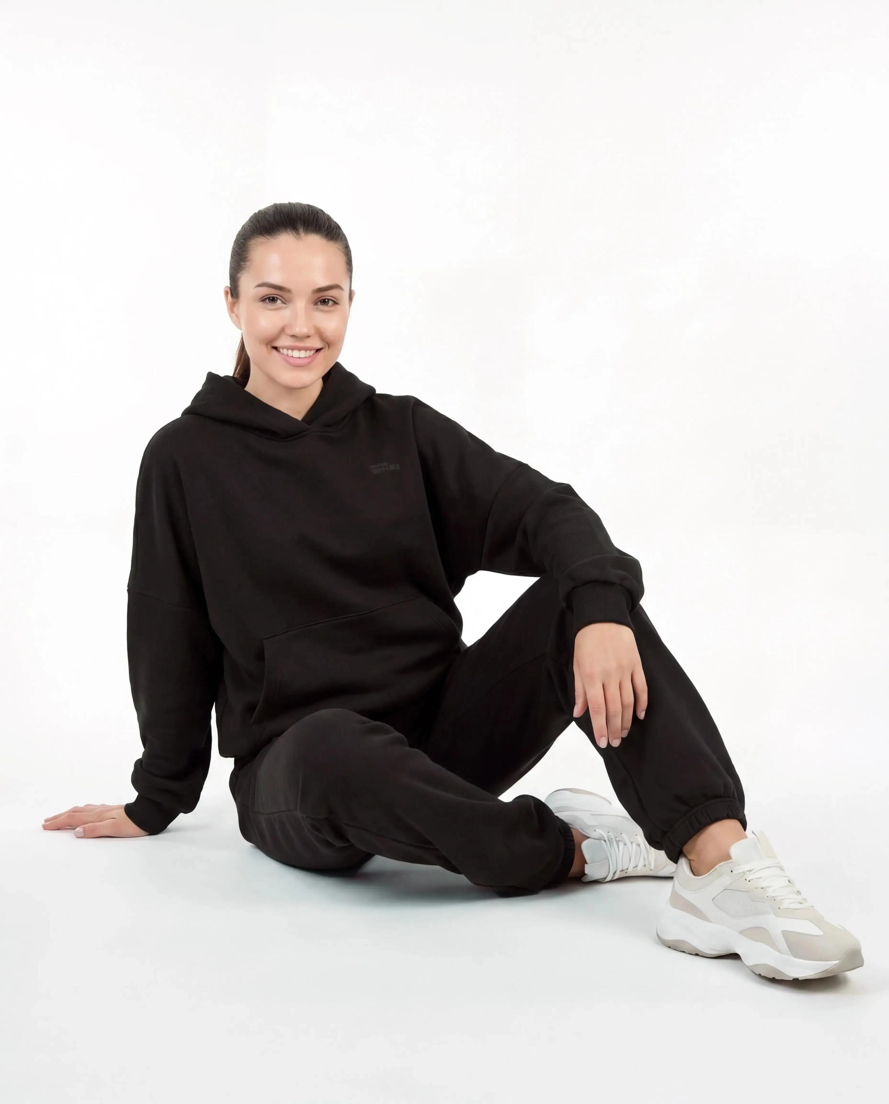 WINGS UNLEASH dames trainingspak, oversized, katoen, ZWART 5/10