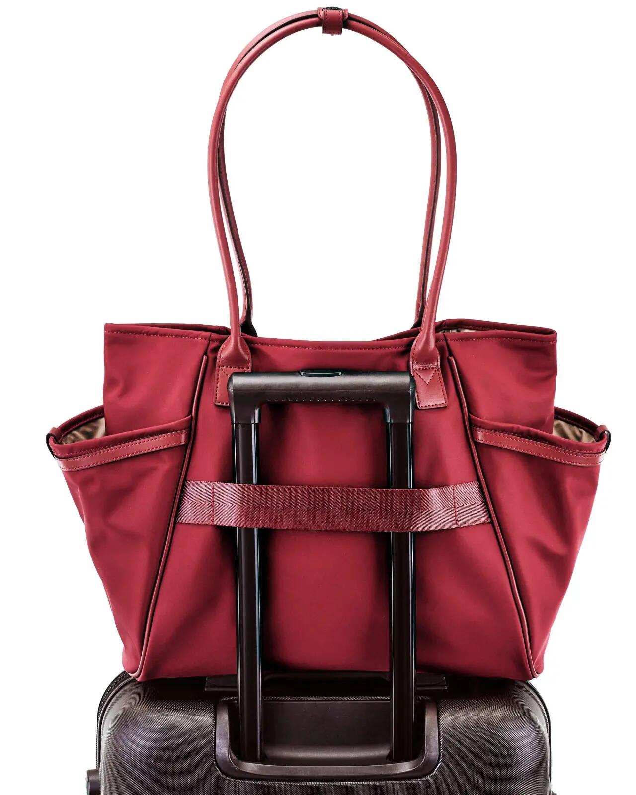 WINGS ROSELLA shopper tas met afneembare make-uptas en riem voor koffer DARK RED 5/10