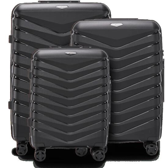 Ensemble de 3 valises Wings PHOENIX polypropylène NOIR
