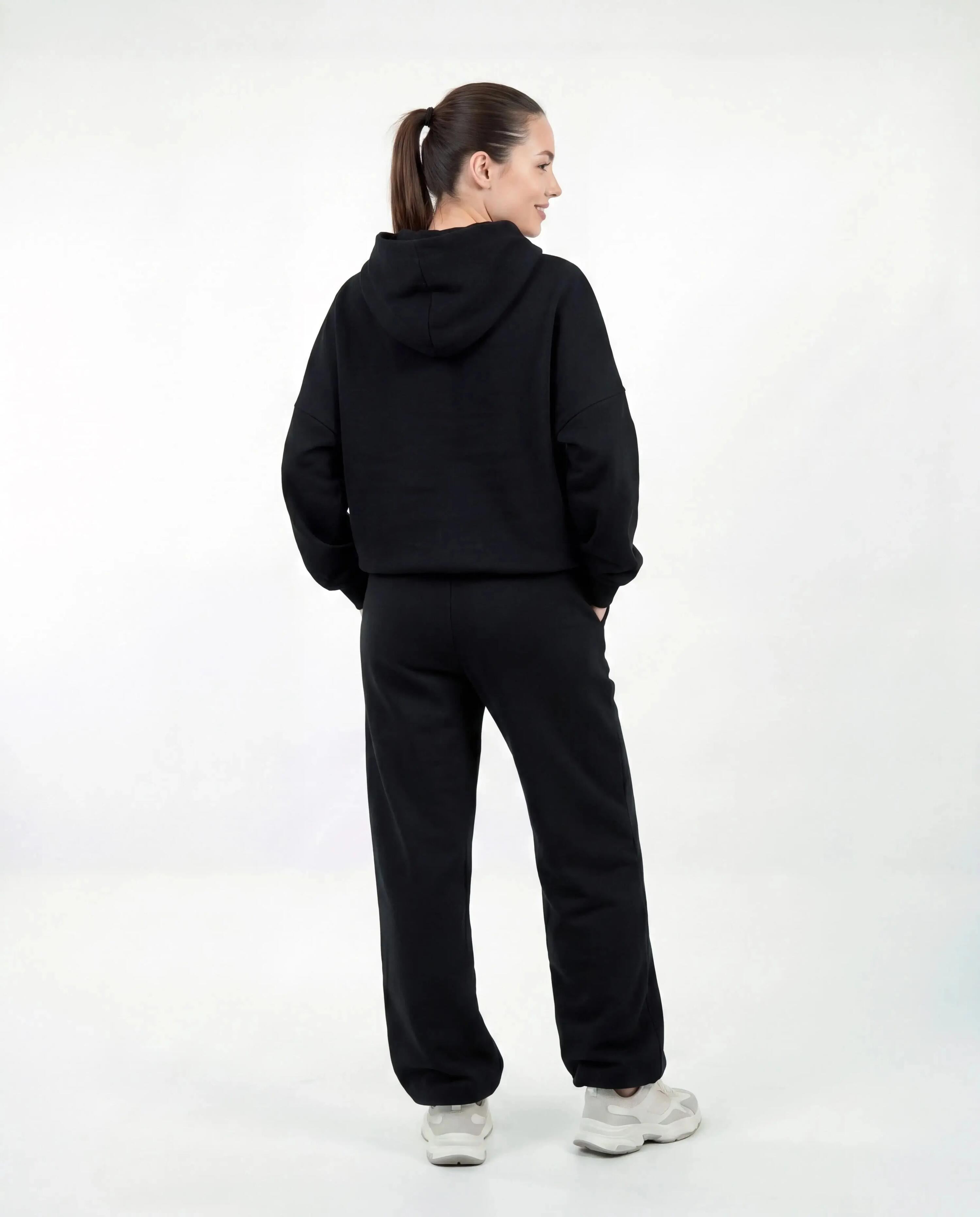 WINGS UNLEASH dames trainingspak, oversized, katoen, ZWART 4/10