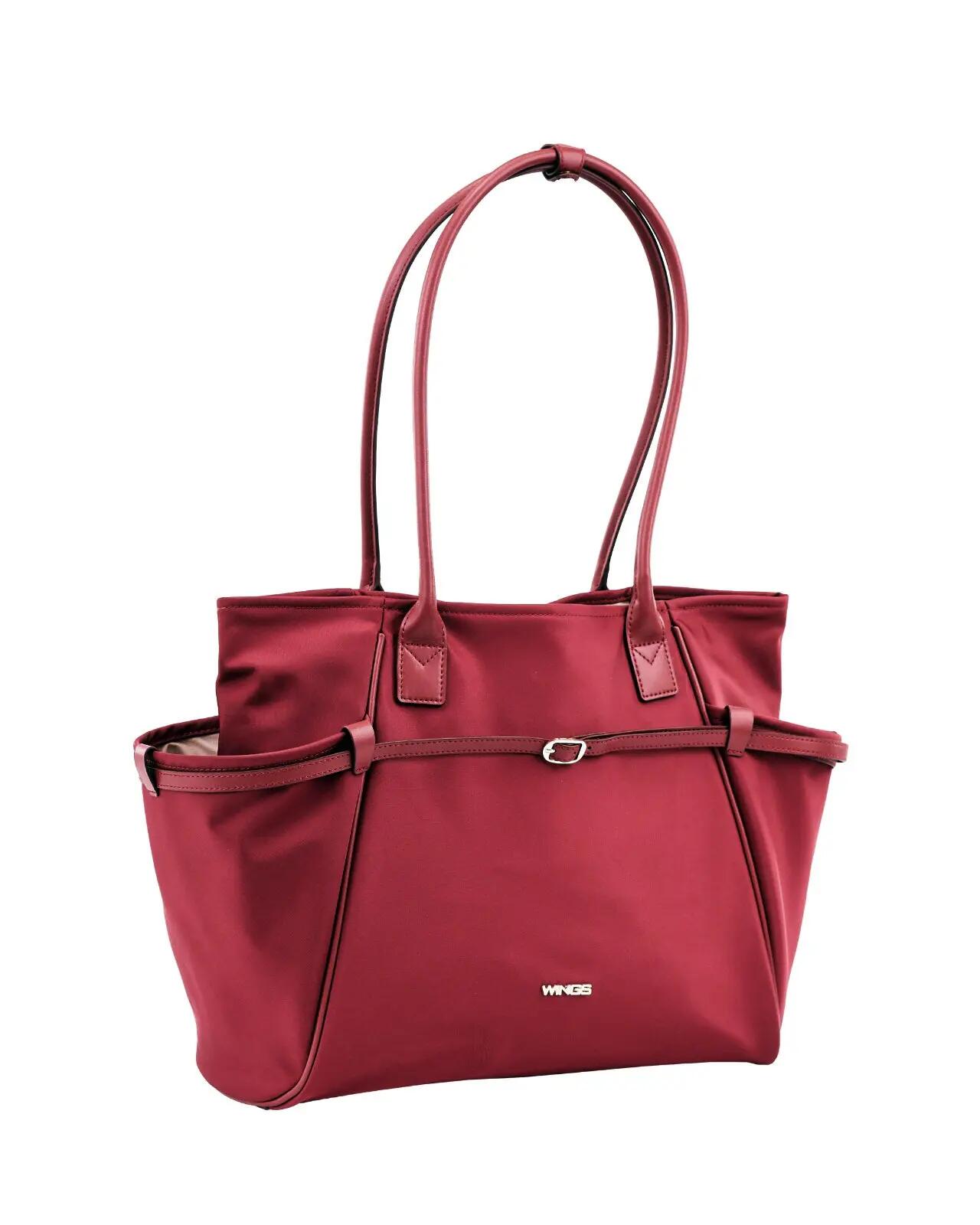 WINGS ROSELLA shopper tas met afneembare make-uptas en riem voor koffer DARK RED 4/10