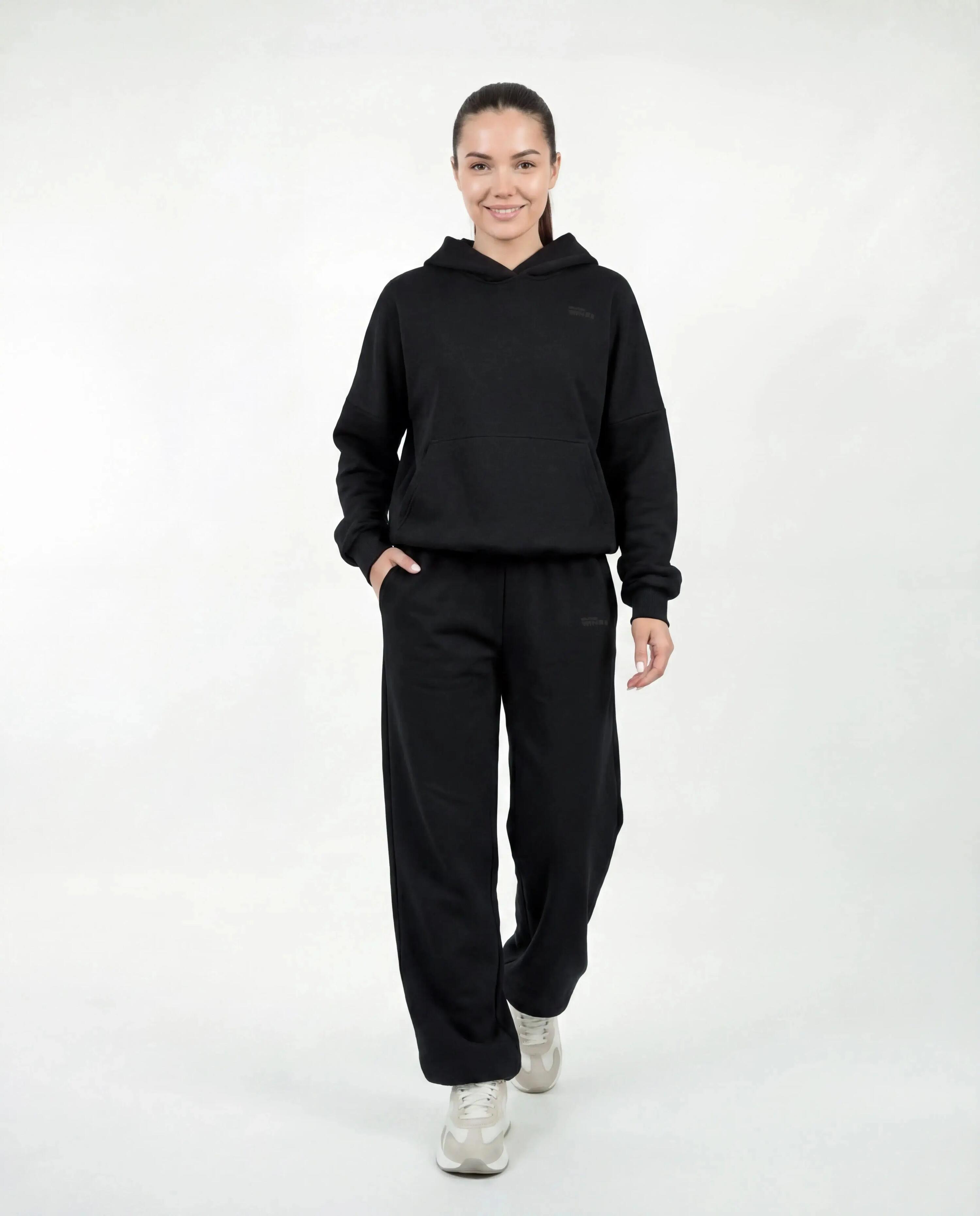 WINGS UNLEASH dames trainingspak, oversized, katoen, ZWART 3/10
