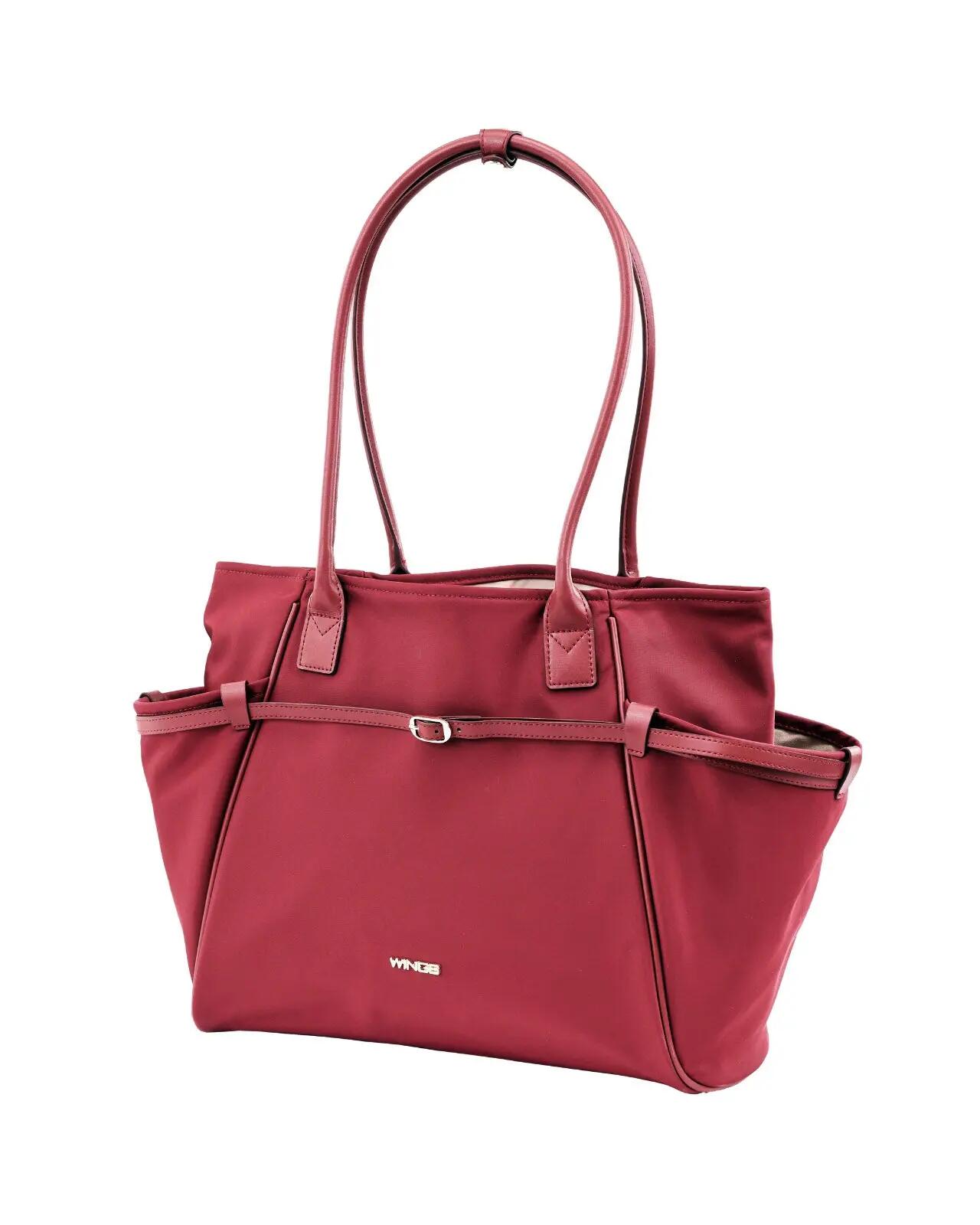 WINGS ROSELLA shopper tas met afneembare make-uptas en riem voor koffer DARK RED 3/10