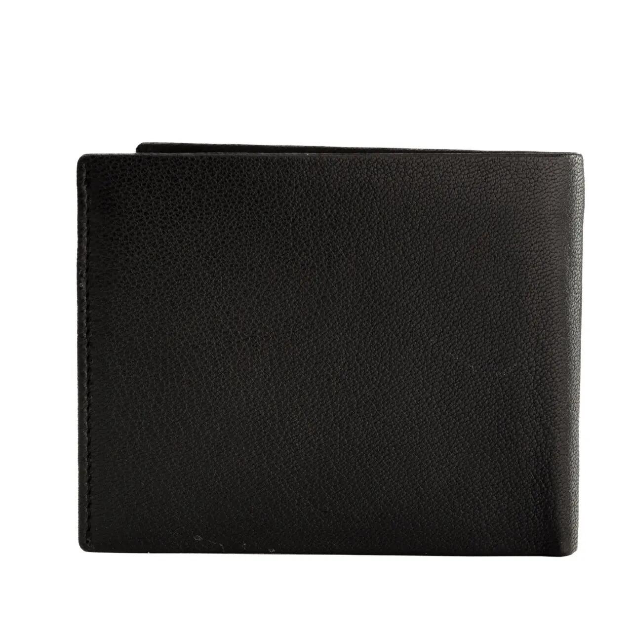 Portefeuille homme WINGS en cuir naturel de chèvre noir 5/7