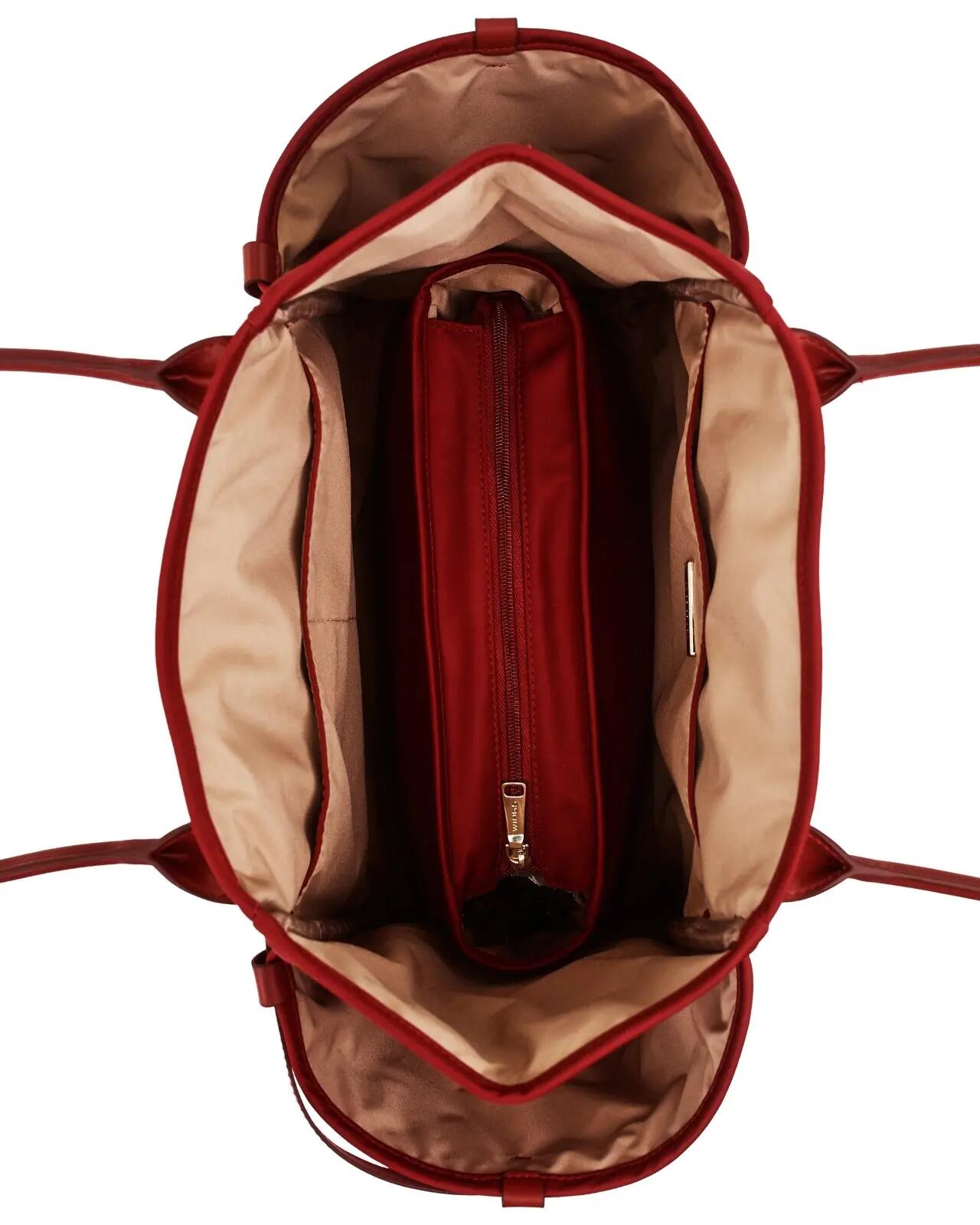 WINGS ROSELLA shopper tas met afneembare make-uptas en riem voor koffer DARK RED 10/10