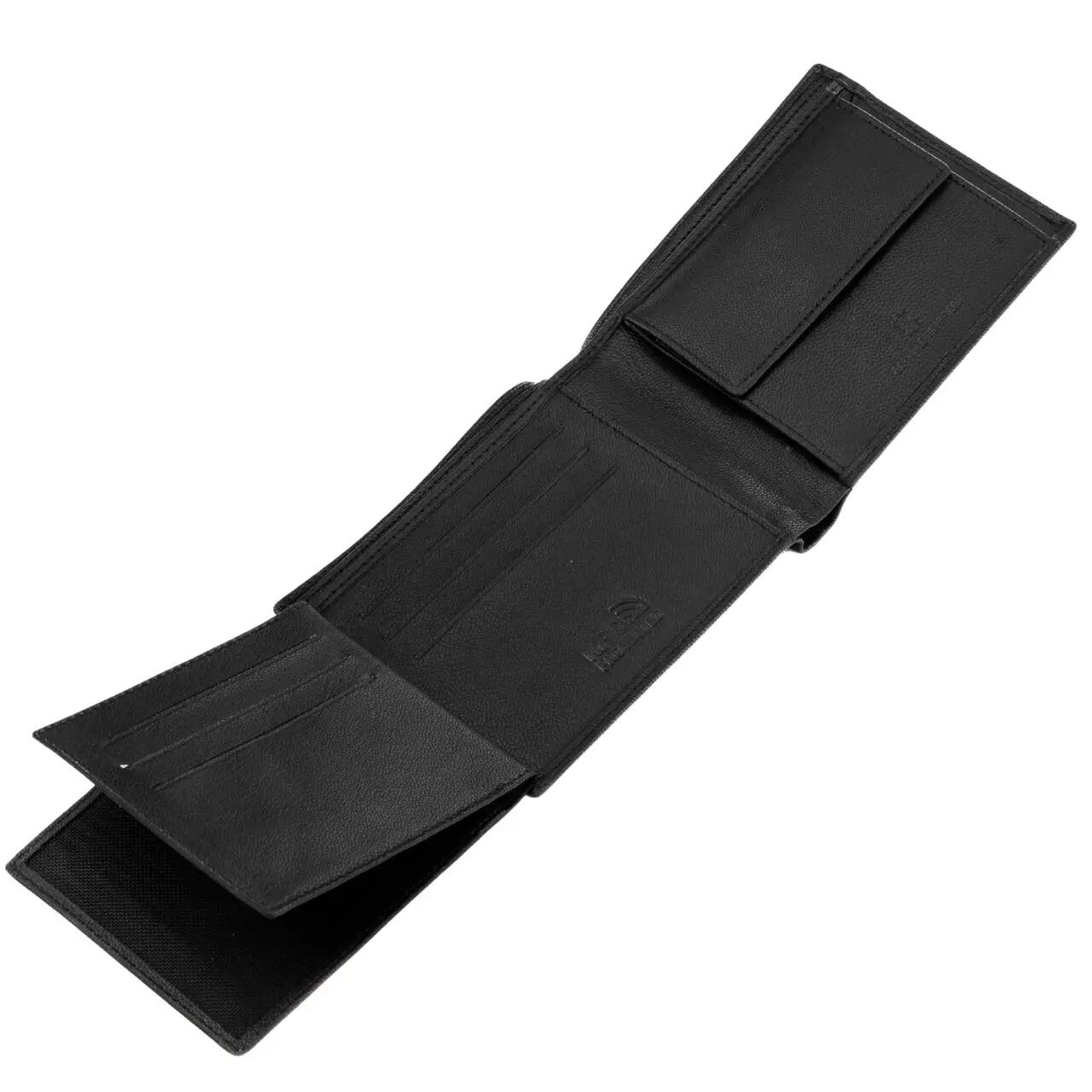 Portefeuille homme WINGS en cuir naturel de chèvre noir 3/7