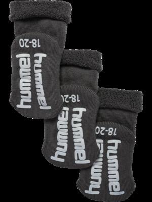 Hummel hmlmini non slip 3-pack sock — lage anti-slip sokken – dark gull gray
