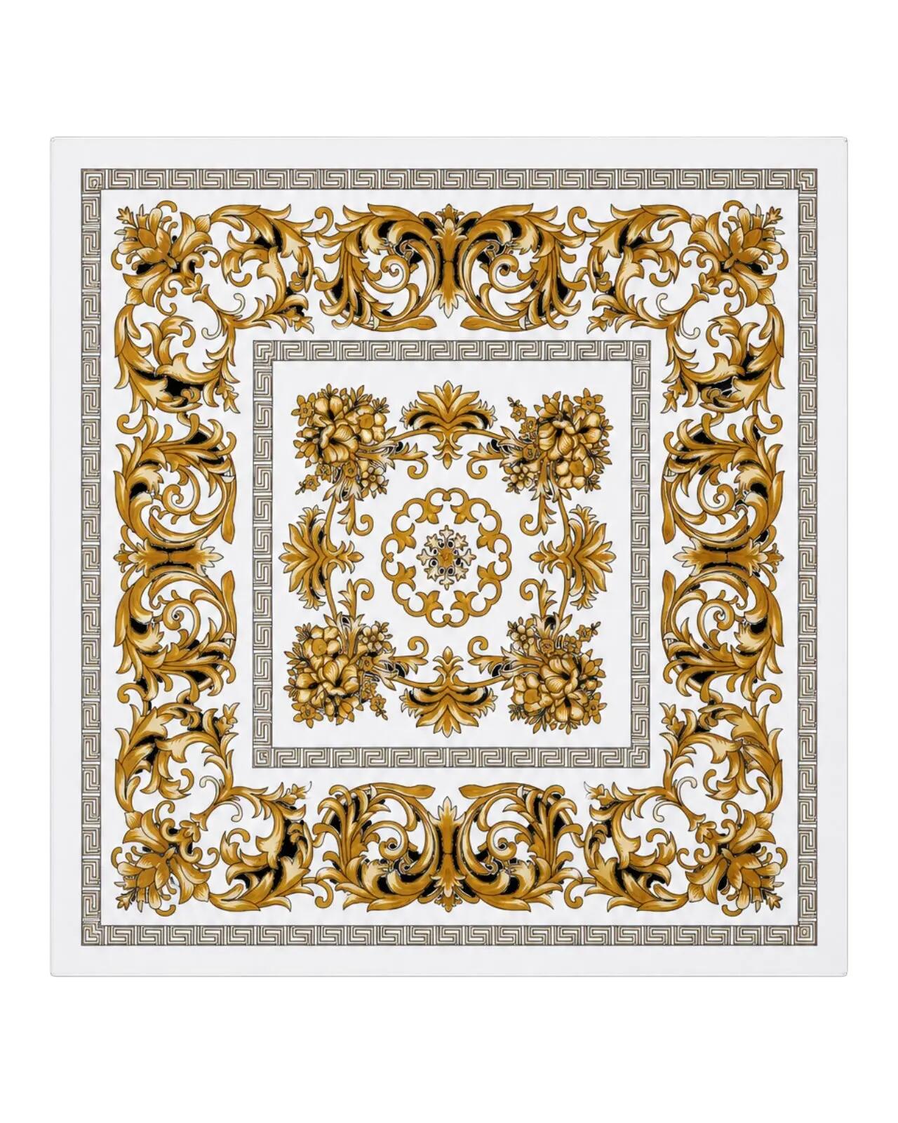 Dames sjaal WINGS 90x90 cm wit goud barok 4/6
