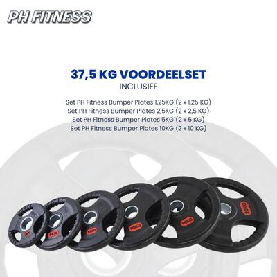 Ph fitness | 77,5kg / 107,5kg / 147,5kg set | tri handle plates
