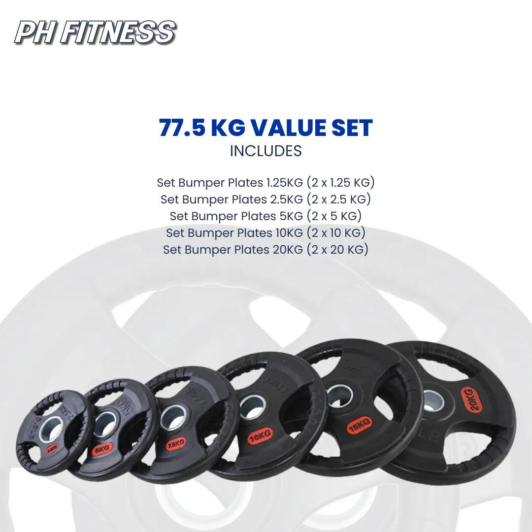 PH Fitness | Set da 77,5KG / 107,5KG / 147,5KG | Tri Handle Plates 9/9