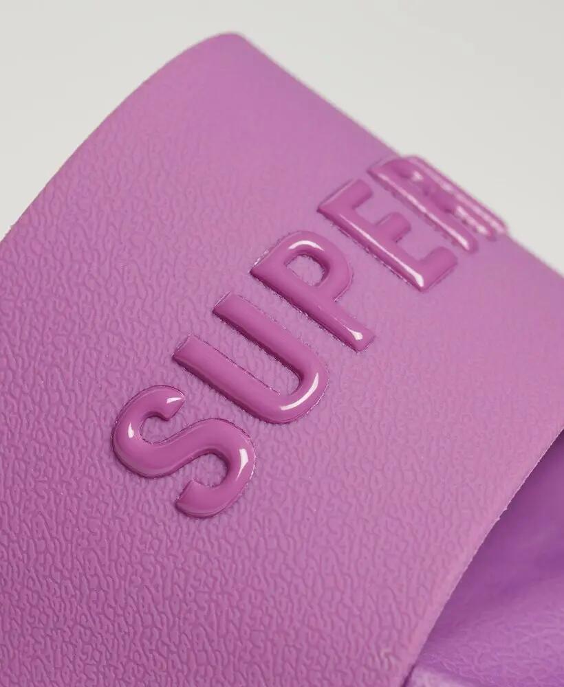 superdry Code Logo Pool Sliders — Chinelos de piscina FLURO PURPLE 3/5