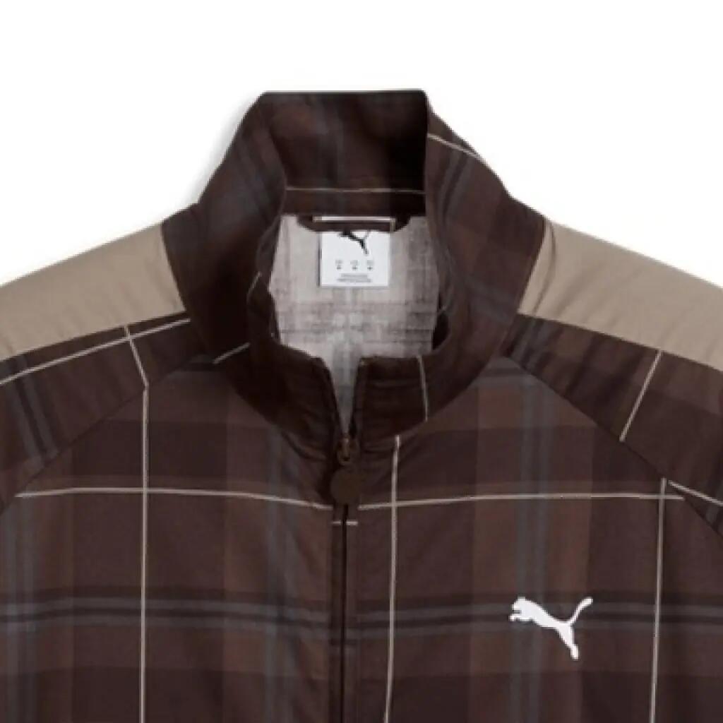 Giacca Puma Modello T7 Relaxed Tartan Woven Track Jacket Colore Marrone 3/3