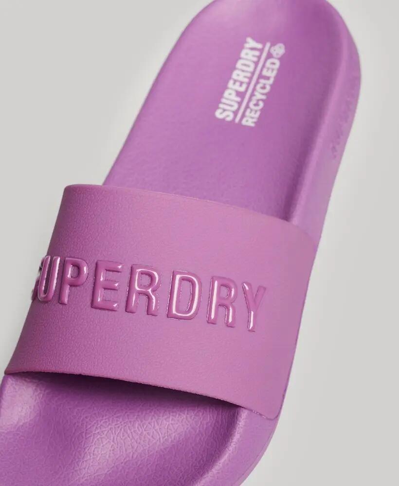 superdry Code Logo Pool Sliders — Chinelos de piscina FLURO PURPLE 2/5