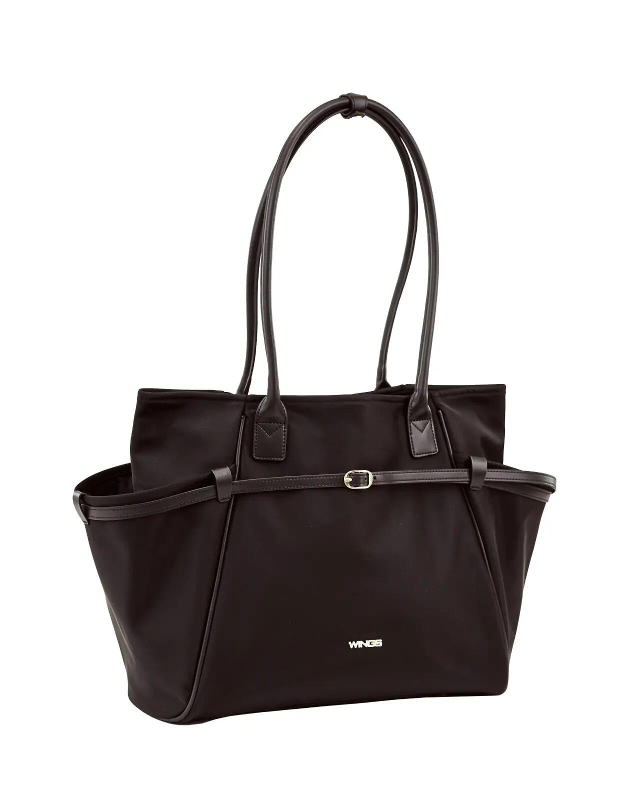 WINGS ROSELLA shopper tas met afneembare make-uptas en riem voor koffer ZWART 4/10