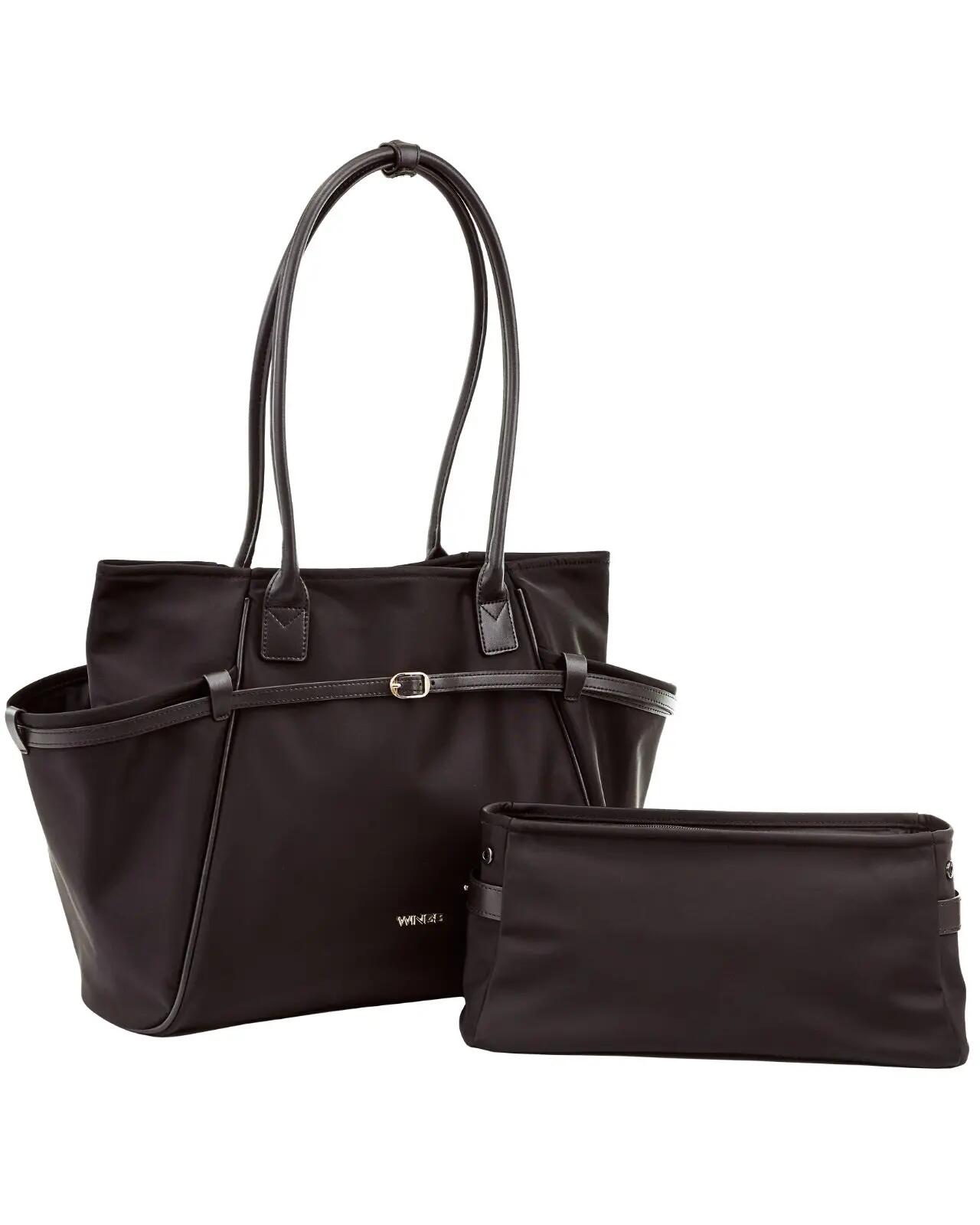 WINGS ROSELLA shopper tas met afneembare make-uptas en riem voor koffer ZWART 2/10