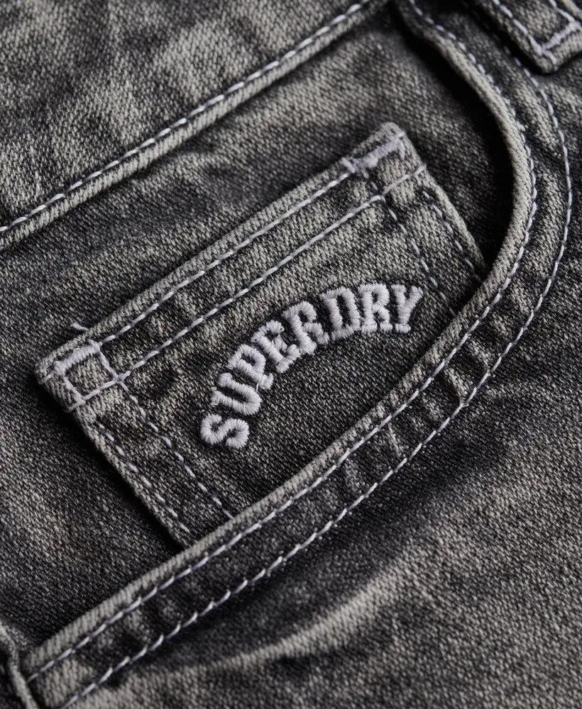 superdry Low Rise Denim Hot Shorts van biologisch katoen — Vintage Black Denim 7/7